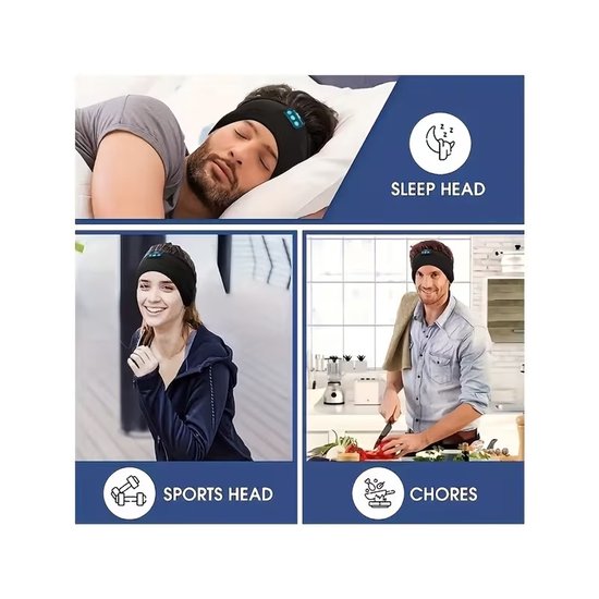 Slaaphoofdtelefoon met Bluetooth - Zwart